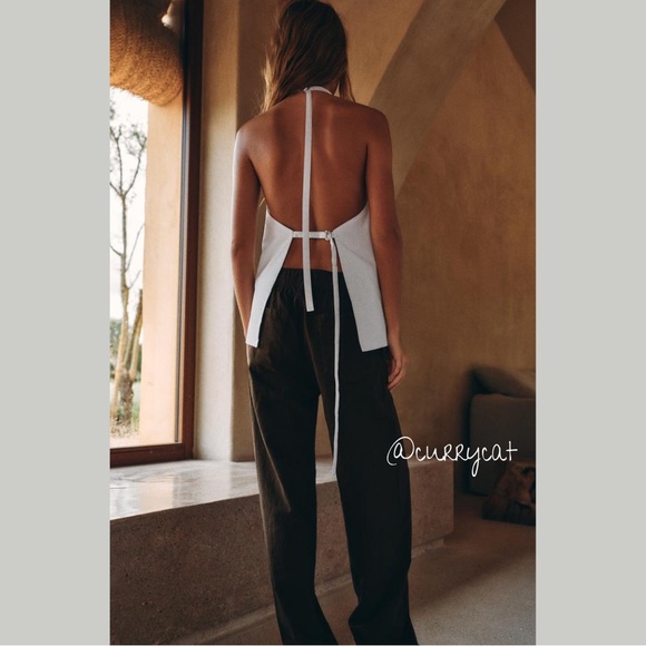 NWT ZARA DRAPED TRENCH HALTER TOP - Picture 1 of 8